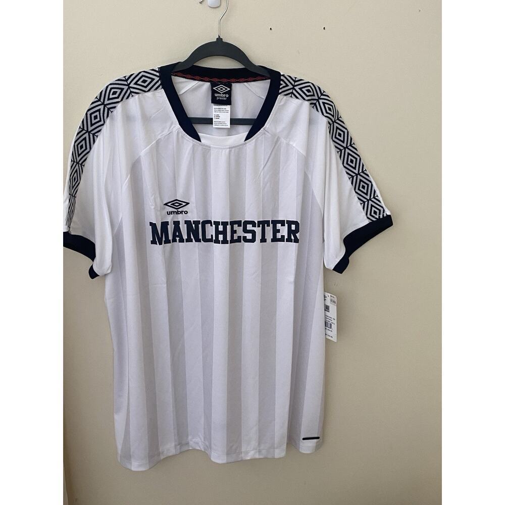 Umbro Manchester‎ Premier Men’s Soccer Jersey Shirt Size XXL White Black Gray - Picture 2 of 5
